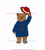 Coat Red Hat Wearing Bear Character Fill Machine Embroidery Design Bears Teddy