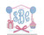 Birthday Girl Bow Monogram Crest Machine Embroidery Design Cake Present Balloons Frame