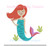 Cute Mermaid Girl Mini Fill Machine Embroidery Design Summer Vacation Mermaids