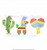 Fiesta Trio Sketchy Fill Machine Embroidery Design Cinco De Mayo Pinata Cactus Maracas