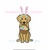 Golden Retriever Dog Easter Basket Bunny Ears Fill Machine Embroidery Design Boy Girl