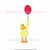 Birthday Balloon Duck Mini Fill Machine Embroidery Design Girl Boy Cute Party