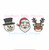 Christmas Characters Trio Santa Reindeer Snowman Rudolph Frosty Light Fill Machine Embroidery Design