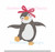 Happy Penguin Girl with Bow Sketchy Fill Machine Embroidery Design Winter Christmas