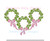 Christmas Wreath Trio Connected with Bow Machine Embroidery Design