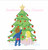 Boy and Girl Christmas Tree Full Fill Machine Embroidery Design Brother Sister Pajamas Holiday Santa