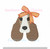 Hound Dog Girl Bow Ribbon Mascot Hounddog Light Sketchy Fill Machine Embroidery Design Football