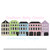 Rainbow Row Charleston Houses Southern Mansion Fill Machine Embroidery Design Preppy