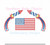 American Flag Fireworks Fourth of July Patriotic Sketchy Fill Machine Embroidery Design