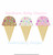 Sprinkles Ice Cream Cones Trio Light Sketchy Fill Machine Embroidery Summer Boy Girl Cute