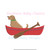 Dog Retriever in Canoe Boat Oars Mini Fill Machine Embroidery Design Preppy Boy Camping Summer