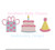 Birthday Party Trio Fill Machine Embroidery Design Present Cake Candle Hat Boy Girl First