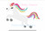 Rainbow Unicorn Horse Light Sketchy Fill Machine Embroidery Design Boy Princess Unicorns Birthday