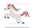 Rainbow Unicorn Horse Mini Fill Machine Embroidery Design Girl