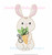 Bunny Rabbit with Carrot Light Sketchy Fill Machine Embroidery Design Spring Easter