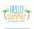 Hello Summer Word Art Palm Coconut Tree Light Sketchy Fill Machine Embroidery Design Boy Girl
