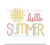 Hello Summer Sun Word Art Light Sketchy Fill Machine Embroidery Design Girl