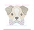 Puppy Dog Wearing Bow Tie Bowtie Preppy Light Sketchy Fill Machine Embroidery Design Easter Summer