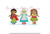 Tiny World Characters Girls Full Fill Machine Embroidery Design