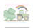 Clover Rainbow Shamrock St. Patrick's Day Tractor Farm Light Sketchy Fill Machine Embroidery