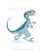 Blue Dinosaur Character Jurassic Mini Fill Machine Embroidery Design