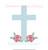 Easter Cross with Flowers Roses Sketchy Light Fill Machine Embroidery Design