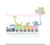 Birthday Party Zoo Animal Train Sketchy Fill Balloons Elephant Giraffe Frog Machine Embroidery