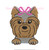 Girl Yorkie Yorkshire Terrier With Bow Mini Fill Machine Embroidery Design