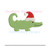 Alligator Santa Gator Crocodile Christmas Mini Fill Machine Embroidery Design