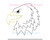 Eagle Profile Face Head Vintage Stitch Machine Embroidery Football Design Mascot