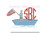 Boy in Boat with American Flag Fill Machine Embroidery Design Patriotic Summer