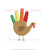 Turkey Hand Print Mini Fill Machine Embroidery Design Thanksgiving School