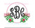 Mistletoe Christmas Circle Monogram Frame Machine Embroidery Design