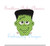 Frankenstein Monster Frank Halloween Zig Zag Applique Machine Embroidery Design