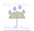 Umbrella Spring Rain Drops Spring April Showers Blanket Stitch Applique