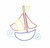 Vintage Stitch Sailboat Boat on Waves Machine Embroidery Design Boy Preppy