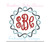 Two Color Wave Monogram Circle Frame Machine Embroidery Design