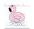 Flamingo Pool Float Floaty Zig Zag Applique Machine Embroidery Design Summer