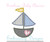 Sailboat Heart Applique Machine Embroidery Summer