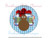 Turkey Boy Zig Zag Applique Circle Frame Machine Embroidery Design Thanksgiving