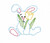 Vintage Stitch Bunny Rabbit Holding Tulip Flower Machine Embroidery Design