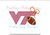 VT Football Bow Girl Zig Zag Applique Machine Embroidery Design