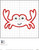 Crab Boy Satin Stitch Applique Machine Embroidery Design Summer Vacation