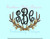 Antler Cotton Monogram Frame Swag Machine Embroidery Design Fall Hunting Deer Southern