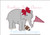 Elephant Girl Mascot Football Pennant Flag Blanket Stitch Applique Machine Embroidery Design