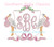 Stork Girl Baby Monogram Crest with Ribbon Bow Machine Embroidery Design