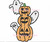Halloween Ghosts and Jack o Lantern Pumpkins Stacked Light Sketchy Fill Machine Embroidery Design