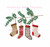 Christmas Stockings Socks on Pine Branch Machine Embroidery Design