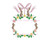 Bunny Rabbit Flower Monogram Frame Hanging Bow Machine Embroidery Design Easter