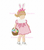 Little Girl in Smocked Dress Bunny Ears Easter Basket Machine Embroidery Design Full Fill Easter Preppy